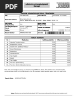 E-Return Acknowledgment Receipt: Personal Information and Return Filing Details