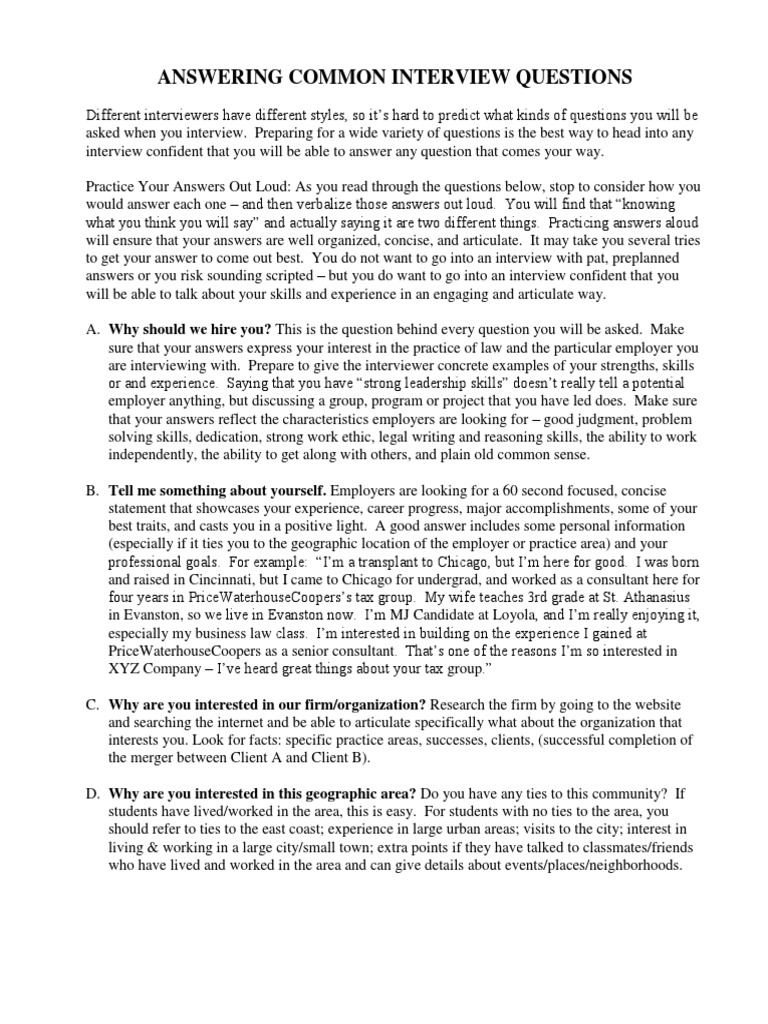 MJ Interview Questions | PDF | Employment | Leadership