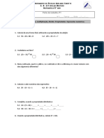 Ficha de trabalho de matemática sobre operações numéricas