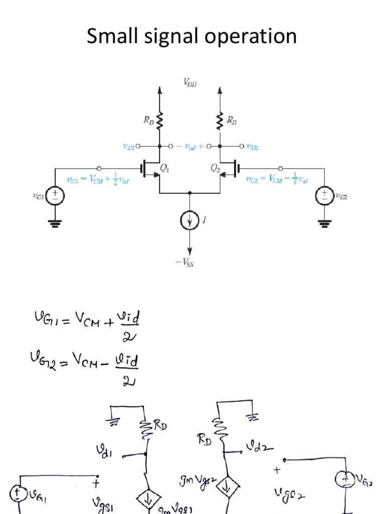 Small Signal Analysis of Differential Amplifier | PDF