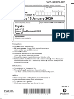 January 2020 QP - Paper 1P Edexcel Physics IGCSE
