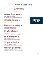 25th Pauree of Japji Sahib Mantra Sheet