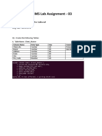 DBMS Lab Assignment - 03: Name: Sachin Mahendra Gaikwad Roll No: 207941 Reg. No: MC20151