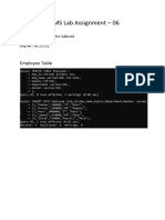 DBMS Lab Assignment - 06: Employee Table