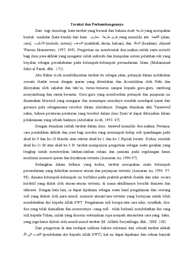 Sejarah dan Makna Tarekat dalam Tasawuf | PDF | Agama & Spiritualitas