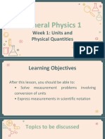 General Physics 1: Week 1: Units and Physical Quantities