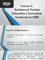 Lesson 2: Enchanced Teacher Education Curriculum Anchored On OBE