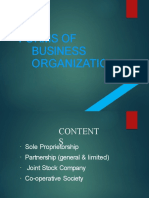 Forms of Business Orgn