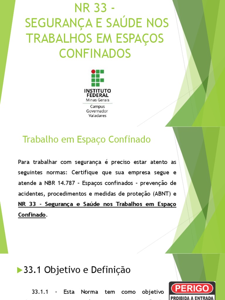 NR 33 - Apresentação | PDF
