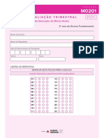 Segunda Avaliação Trimestral: Matemática