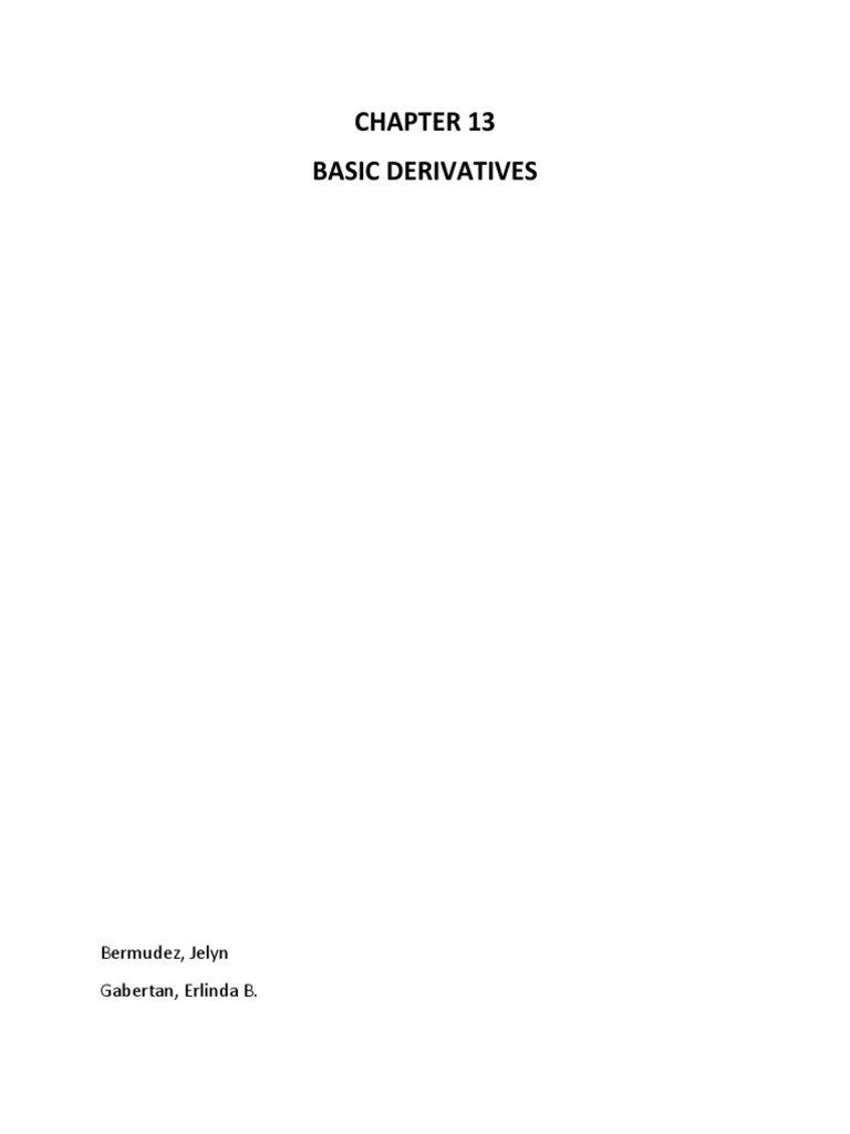 Chapter 13 Basic Derivatives Pdf Option Finance Swap Finance