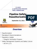 Pipeline Safety Reauthorization: U.S. Dot Pipeline and Hazardous Materials Safety Administration