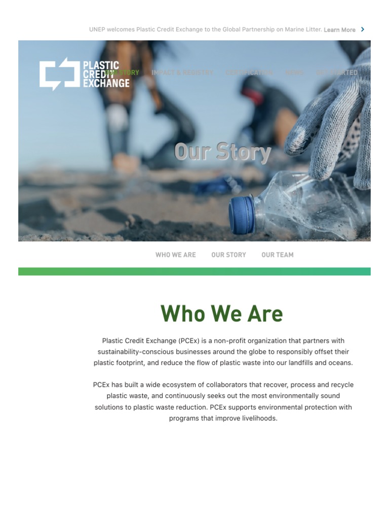 ABOUT US Plastic Credit Exchange PDF Sustainability Waste