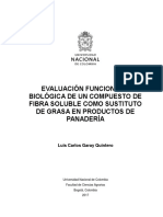 Evaluación Funcional Y Biológica de Un Compuesto de Fibra Soluble Como Sustituto de Grasa en Productos de Panadería