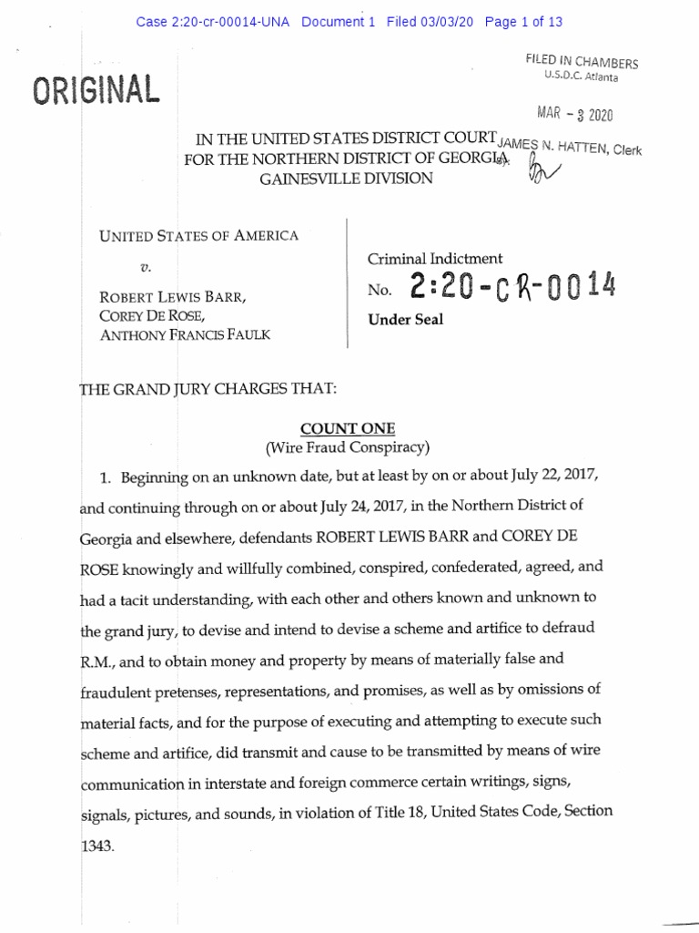 Usa V Robert Lewis Barr Et Al | PDF | Fraud | Conspiracy (Criminal)