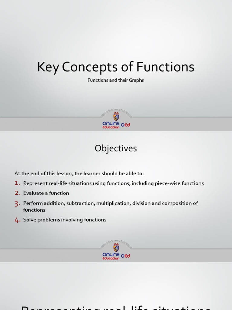 Week 001-Presentation Key Concepts of Functions | PDF | Function ...