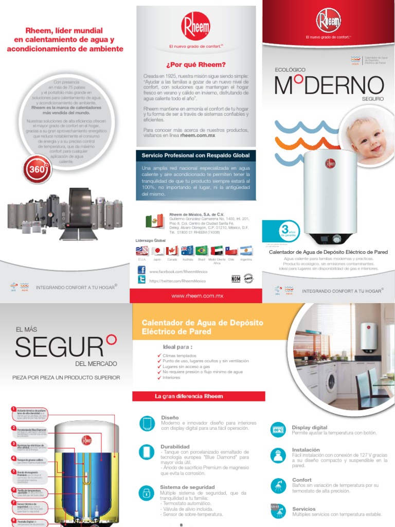 Calentador Rheem 50l - 1500w | PDF | Agua | Cantidades fisicas