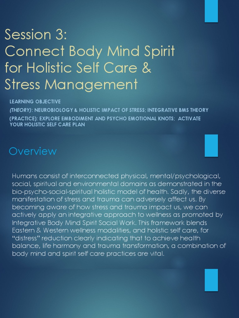 Fresh Look at Module 3 Connect Body Mind Spirit For Self Care Stress