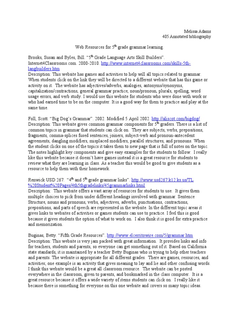 5th Grade Grammar Learning Resources | PDF | Adverb | Language Mechanics