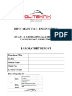 Diploma in Civil Engineering: Dcc30112 - Geotechnical & Highway Engineering Laboratory