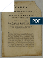 1821 - Carta Que A Sua Magestade Envião As Côrtes Geraes Extraordinarias e Constituintes Da Nação Portugueza