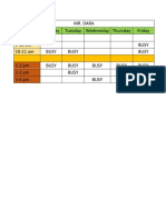 Mr. Dara's Timetable