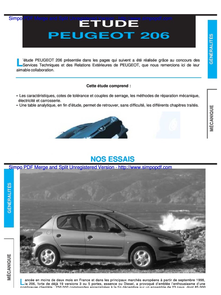 Qdoc - Tips Revue Technique Peugeot 206 XT | PDF | Organe d'un ...
