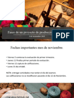 Fases de Un Proyecto de Producción Artesanal 3 de Nov. 2021