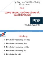 DLS - Bài 3 - Dạng thuốc, đường dùng và cách sử dụng