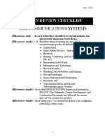 Design Review Checklist: Telecommunications Systems