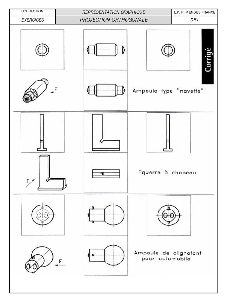 Correction Graphique: Projection Orthogonale | PDF