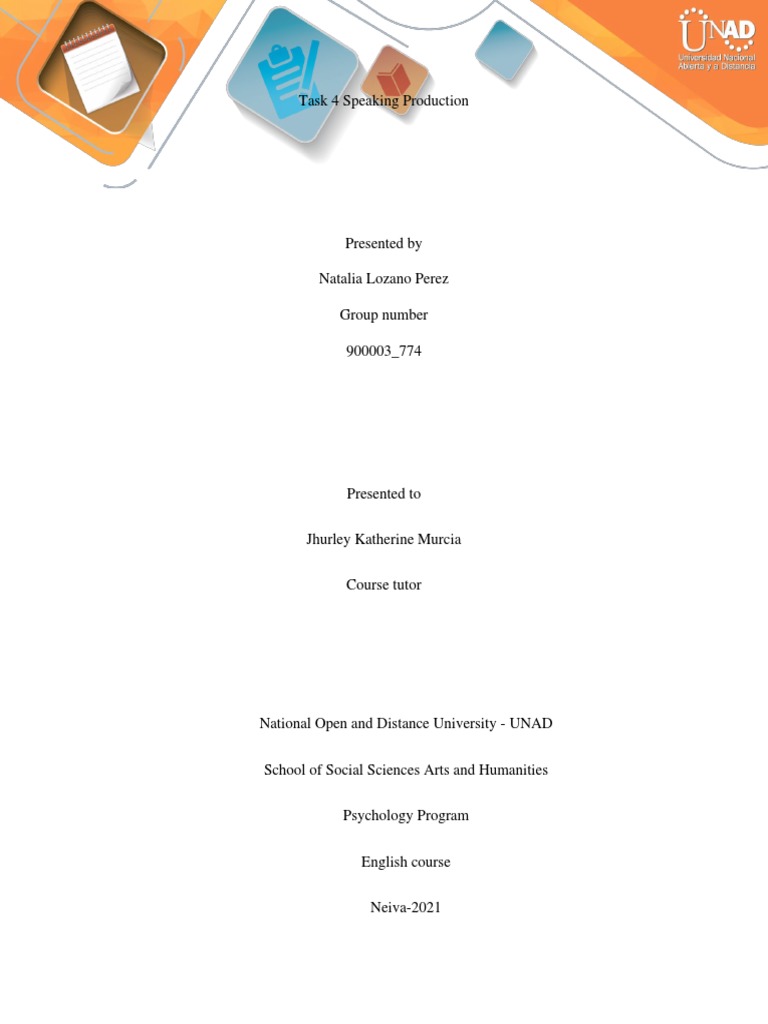 Unit 2 Task 4 Speaking Production Pdf Foreign Language Studies