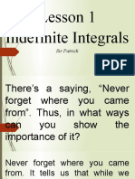 Lesson 1 Indefinite Integrals: Sir Patrick