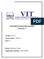 Faculty: AJU D Course Code: CSE3501 Slot: F1: Information Security Analysis and Audit Theory DA - 2