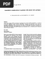 Anaesthetic Considerations Patients With Mitral Valve Prolapse