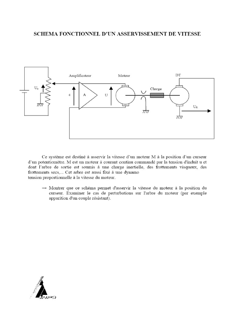 Schema Fonctionnel D'un Asservissement de Vitesse | PDF