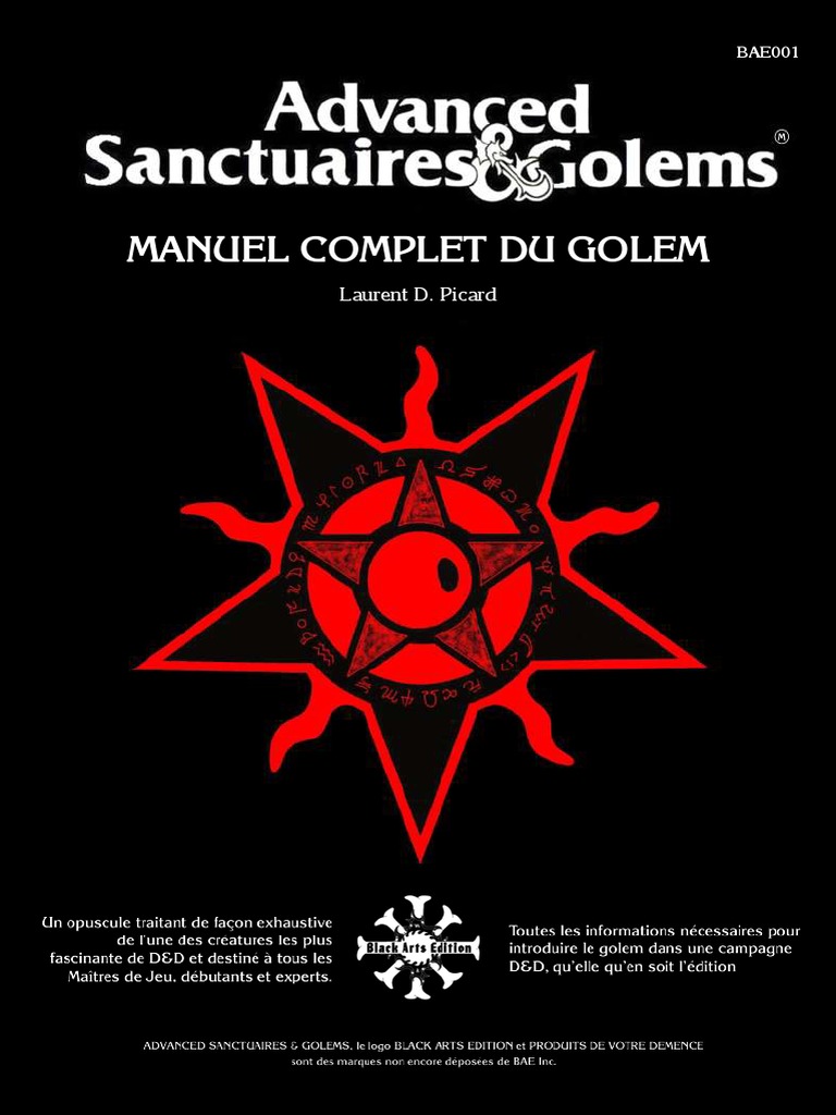 D&D 3.5 - Manuel Complet Du Golem, PDF