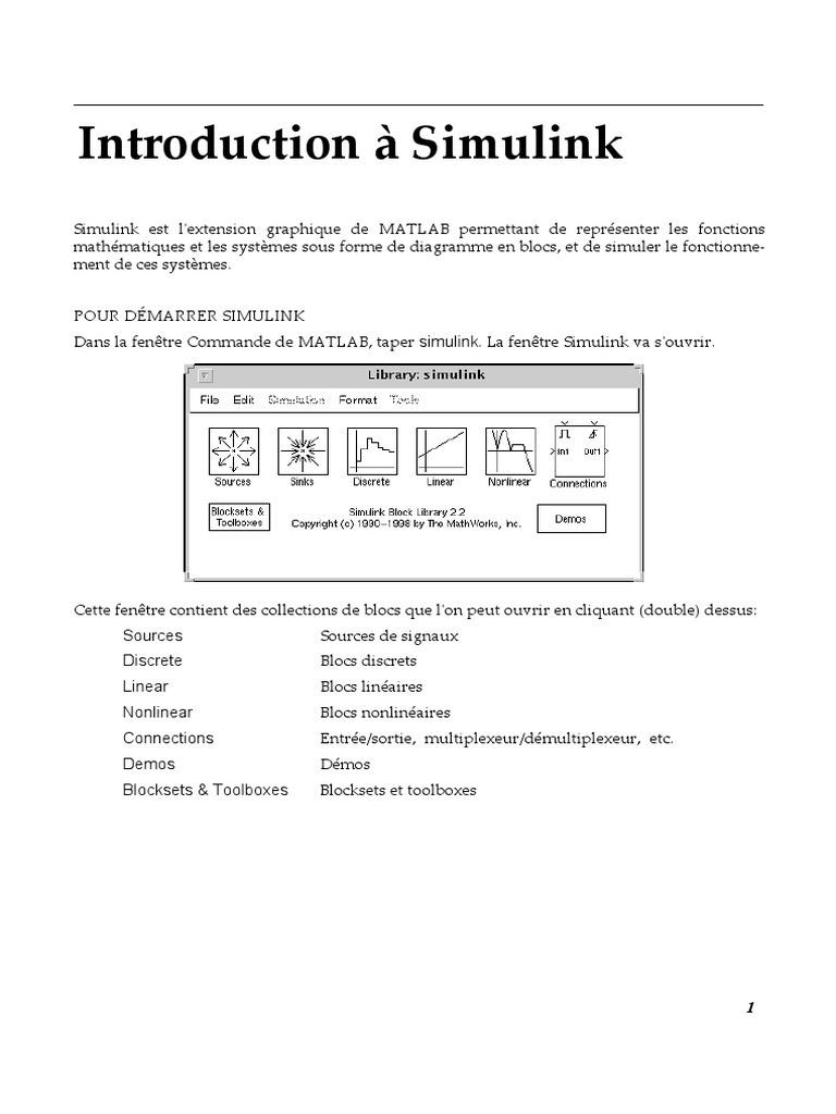 Introduction et Simulation avec Simulink | PDF | Logiciel | Informatique