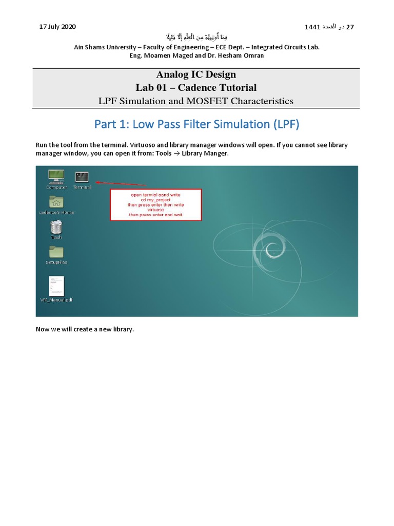 Part 1: Low Pass Filter Simulation (LPF) | PDF | Mosfet | Electronic ...