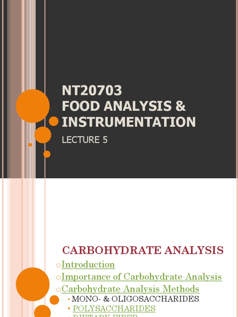 Carbohydrate Analysis Techniques | PDF | Diet & Nutrition | Dietary Fiber