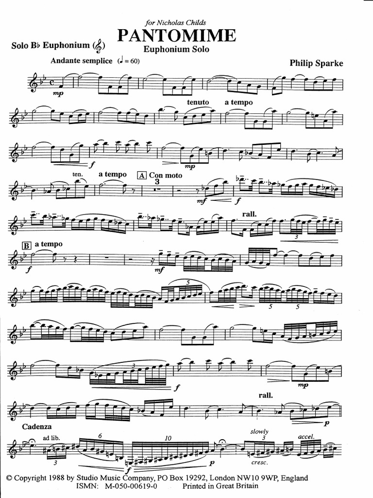 Pantomime Sparke | PDF | Brass Instruments | Musicology