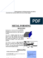 E) What Is Draft in A Rolling Operation? in Rolling Operation, The Billet Is Converted Into Round Bar, Define The Three Roll Pass Stages?