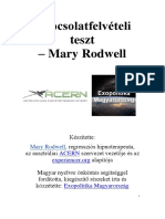 Kapcsolatfelvételi teszt - Mary Rodwell