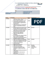 Infome Mensual de Actividades Octubre Año Lectivo 2021-2022