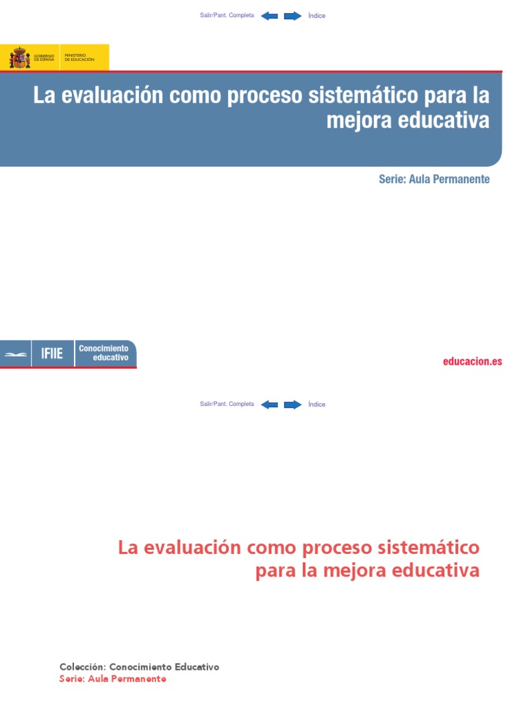 Evaluación Como Mejora de La Calidad Educativa - MEC | PDF | Evaluación ...