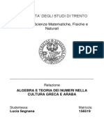 Algebra e Teoria Dei Numeri Nella Cultura Greca e Araba