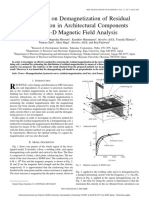 Investigation On Demagnetization of Residual Magnetization in Architectural Components Using 3-D Magnetic Field Analysis