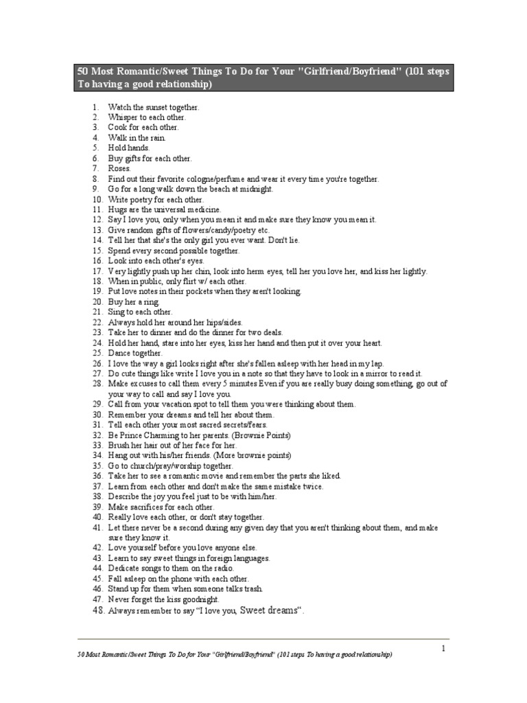 On A Budget 17+ Cute Things To Do For Your Girlfriend (Ideas