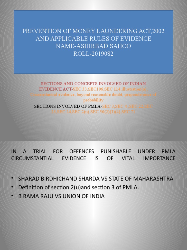 Prevention of Money Laundering Act, 2002 and Applicable Rules | PDF ...