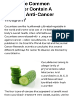 Could the Common Cucumber Contain a Powerful Anti-Cancer Weapon?